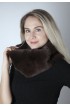 Dark brown rex fur neck warmer